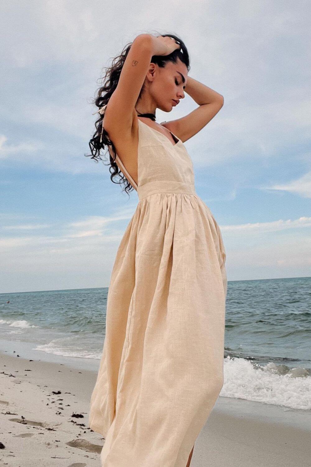 Vestido Midi de Lino Gianna