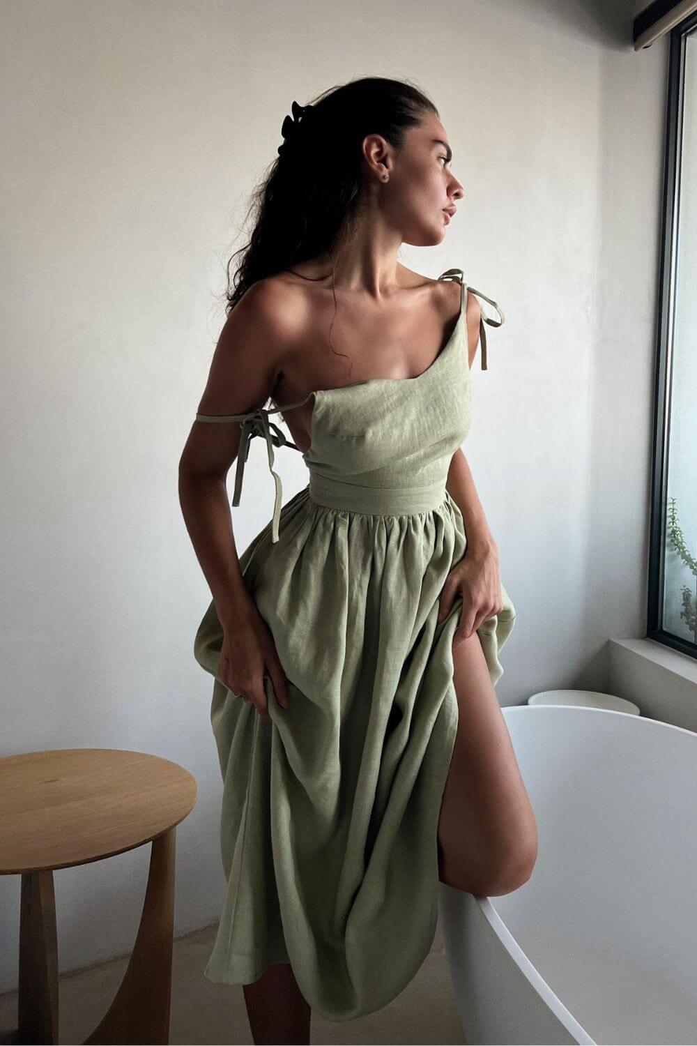 Vestido Midi de Lino Gianna