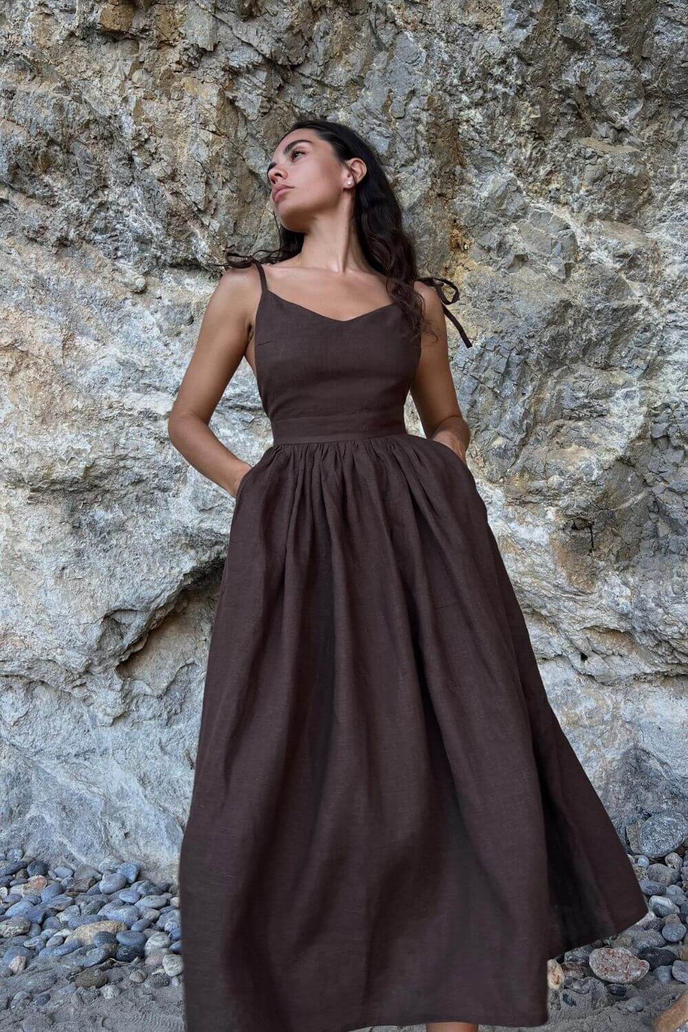 Vestido Midi de Lino Gianna